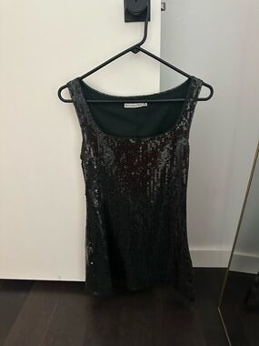 Abercrombie & Fitch Dark Green Sequin Mini Dress